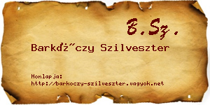 Barkóczy Szilveszter névjegykártya