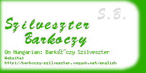 szilveszter barkoczy business card